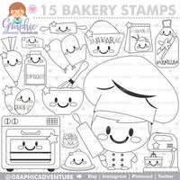 *****REGULAR PRICE $3.9usd - NOW $0.98usd***** ----------------------------------------------------- Bakery Stamp, Digital Stamp for all your projects & ideas. ★PERSONAL AND SMALL COMMERCIAL USE★ This cute Stamp Pack is perfect for create handmade craft items, stationery, greeting