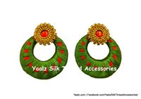 Yaalz Silk Thread Chand Bali Earrings With Checks In Assorted Colors