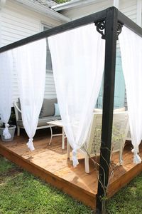 DIY Outdoor Cabana with Curtains | Brooklyn House — Elizabeth Burns Design, Morganton NC Interior Designer