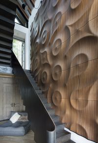 3D multi-layer wall covering of real wooden veneers. #interiordesign #interiordesigninspiration # interiordesignideas #wallcovering #wallcoveringdecor #wallcoveringdesign #wallcoveringsolutions #wallcladding #wallcladdingdecor #wallcladdingdesign #wallcladdingsolutions #woodenwall #woodenpanel #woodcraft #wooddesign #3Dwall #3Dwalldecor #3Dwallpanel #3Dwallcovering #3Dwallcladding #pattern #patterndesign #architecturedesign #creativearchitecture #handmade