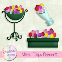 Free tulips design elements with instant download. Use them on their own or with the matching digital papers, design washi tape, alphas and brads which are all free on Chantahlia Design. #tulips #designelements #digiscrap #digitalscrapbooking #digitalplanner