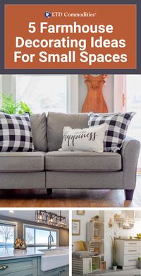 These 5 farmhouse decorating ideas will transform any small rooms. Farmhouse decor gives off a warm and welcoming charm through country style elements, symbols, patterns, and materials. Check out these simple tips!