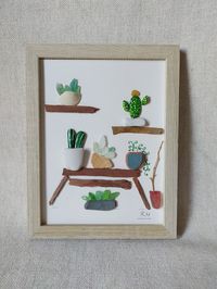 Picture sea glass cacti,