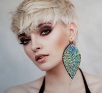 Oversized Iridescent Earrings Sparkle Earrings Unique - Etsy Israel