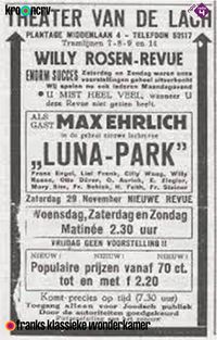 Uit de podcast aflevering van 28 oktober van Franks Klassieke Wonderkamer. Aflevering: ‘De Westerbork Revue’ Over Kurt Gerron, Willy Rosen, Max Ehrlig en Johnny & Jones.