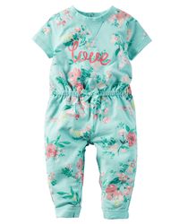 Baby Girl Floral French Terry Jumpsuit | Carters.com