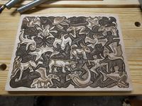 M.C. Escher Mosaic Puzzle - Made on a Glowforge - Glowforge Owners Forum
