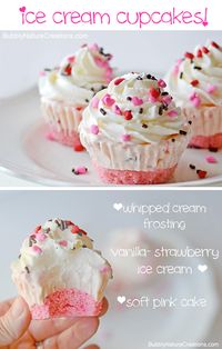 Ice Cream Cupcakes... In a truck made buttery crispy waffle cone.. Vanilla bean paste in cone batter.