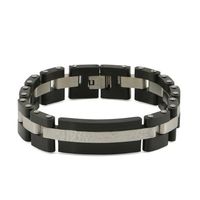 The Linked Black Cremation Bracelet is crafted from stainless steel with stainless steel accents. The watch like structure and adjustable band allow for a perfect fit and sleek appearance. This bracelet will hold a small amount of the cremation ashes or a piece of hair to create a truly personal tribute.