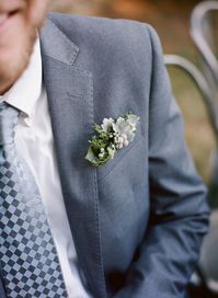 Pocket insert boutonniere in a masculine blend of dusty greens #cedarwoodweddings Industrial Inspiration at Historic Cedarwood | Cedarwood Weddings