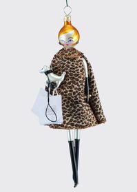 HDQB9 De Carlini BG Shopper with Leopard Coat Ornament
