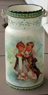 decoupage / milk can