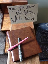 Address book for housewarming party More