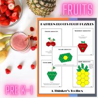 Health Fruits Pattern Block Mat Printables & Worksheets - Etsy