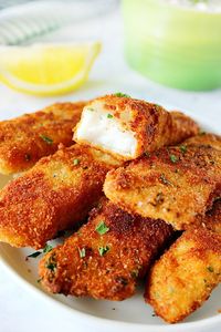 These Homemade Fish Sticks are so easy to make! They are crunchy and delicious so you can forget the store-bought stuff!