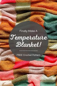 FREE crochet temperature blanket pattern. Linen stitch join as you go crochet afghan pattern for queen size bed. | TLYCBlog.com