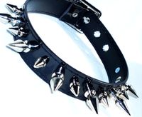 Vegan PVC Vinyl Spiked Collar Goth Mod Punk Spike Choker