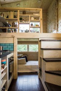 upstairs Living room. Down stairs low ceiling bedroom Bedroom & Living Room - Apothecary by Tiny Heirloom #homeRenovation