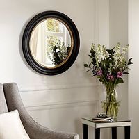 Buy John Lewis Circle Convex Mirror, Black/Gold, Dia.47cm Online at johnlewis.com