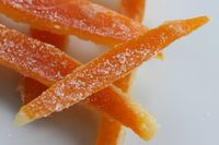 Cáscara de naranja confitada