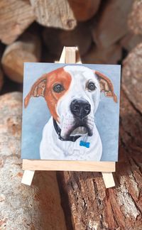 Mini canvas 4x4i, Custom pet portraits, Miniature pet painting, From photo, Mini easel, Nursery desk decor, Acrylic painting, Mini gift #miniatures #minipetpainting #customportrait #miniart #minieasel #dogs #cats #deskdecor #nursery #gift #homedecor #love #friends #art #greece #animals #petcare