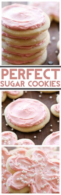 Perfect Sugar Cookies... These really are perfect! Both soft and crisp and the the flavor is wonderful! Paired with an incredible frosting, this will quickly become your go-to sugar cookie recipe!