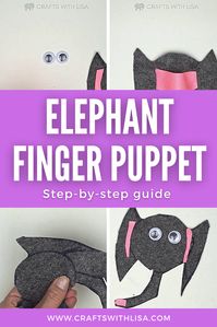 Here is a step by step guide to making an elephant finger puppet. This is a really fun craft and toy for kids to make by themselves!
