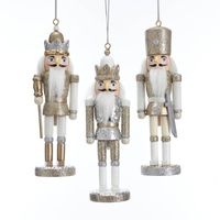 Champagne, Silver and White Nutcracker Ornaments, 3 Assorted | KURT S. ADLER
