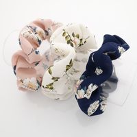A set of 3 flower plant print chiffon scrunchies small hair elastic scrunchies pack women hair accessories
