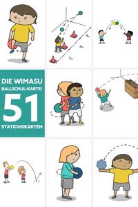 #Ballschule 51 #Stationskarten für den #Sportunterricht ideal für die #Grundschule und Sekundarstufe 1 auch #fachfremd einsetzbar. Einzelaufgaben, Zweieraufgaben und #Zielwurf. Die #Ballschul-Kartei von wimasu.