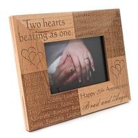 This frame is a popular size for almost any occasion. Made of the same quality joinery and smooth grain, Alder Photo Frames come complete with glass and folding easel back that allows for a vertical or horizontal orientation. Overall frame size is 7" x 9" inches and fits a 4" x 6" inch photo