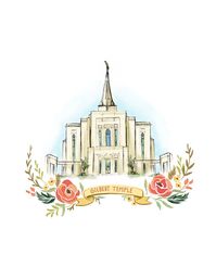 Gilbert Arizona Temple LDS Mormon Wedding gift by PacePaintings