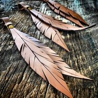 Leather Feather Keychain / Leather Key Chain by RusticMoonLeather