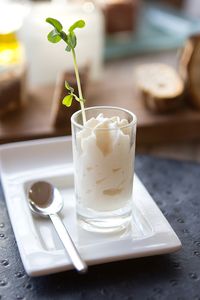 A different amuse bouche every night at @Beach House Turks and Caicos - this is the cauliflower cheese mousse.