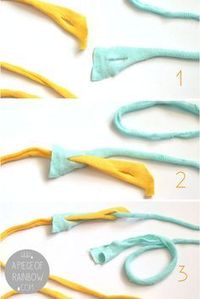 Make Rag Rug From Old T-shirts - A Piece Of Rainbow - GENIUS! seamless no sew idea