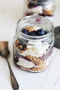 No bake blueberry cheesecake jar