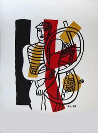 Fernand Léger, the cyclist, cycling races, bike decor, vintage bicycle, cubist style, reproduction in lithography,