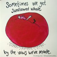 A First Chakra Story - 6 - Red Mira(cle)Doodles drawn with ink on paper by elinap - © Elina Puohiniemi