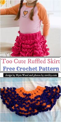 Too Cute Ruffled Skirt Crochet Pattern #freecrochetpattern #crochetskirt #freecrochetskirt #freecrochetskirtpattern