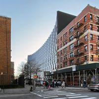 BIG - Bjarke Ingels Group on Instagram: “Reality vs. Render: East 126th street residence nears completion in #EastHarlem! The building gently slopes inwards as it rises upwards…”
