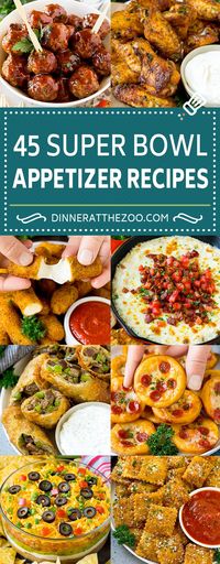 These Super Bowl appetizer recipes will bring your game day to the next level with amazing snacks like mozzarella sticks, pigs in a blanket and potato skins!