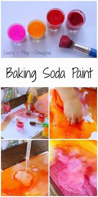 How to make baking soda paint that fizzes, creating beautiful color mixing reactions.
