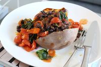 Stuffed Baked Sweet Potato w/ Black Beans & Salsa (gluten-free, dairy-free) | Liezl Jayne