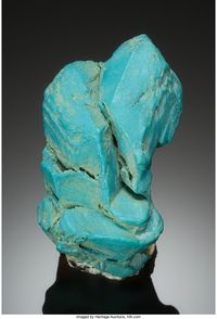 Turquoise ps. after Apatite - Blue Gem Wonder Claim, Mina, Pilot Mountains Dist., Mineral Co., Nevada, USA Size: 3.8 x 4.4 x 2.5 cm