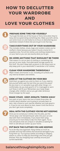Do you ever go to your wardrobe in the morning to get dressed but can’t find anything to wear, despite it being full of clothes? Make it easier and quicker to get dressed in the morning, feel good and look good every day by keeping clothes that you love to wear and feel great in. Check out this post on how to declutter your wardrobe and love your clothes. #declutter #declutteringtips #clutterfree