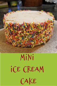 Mini Ice Cream Cake Recipe - It's easy to make a mini ice cream cake at home. This one is made with spiced ice cream, Biscoff cookies and chocolate buttercream. #icecreamcake #minicake #miniicecreamcake via @BooksCooksLooks