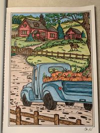Creative Haven Country Farm Scenes Coloring Book, Dover Publications, Artwork by Teresa Goodridge, Colorist: Ericka Buckner