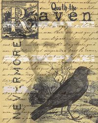 Edgar Allen Poe Quoth The Raven Nevermore, Halloween Decoration Printable