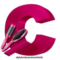 Alphabets by Monica Michielin: PINK HAIRBRUSH AND COMB ALPHABET