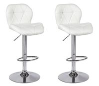 PU Leather Height Adjustable Dining Bar Stool. SKU: ap5545-bk-2 With resemblance to the famous Issey Miyake design, this elegant design bar stool has thickly padded faux leather cushions that have a triangular patch pattern, attractive and comfortable stall